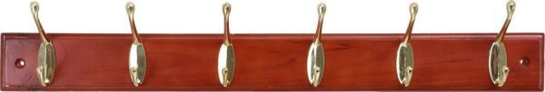 Вішалка Larvij на 6 гачків Червоне дерево 543х60х12 мм