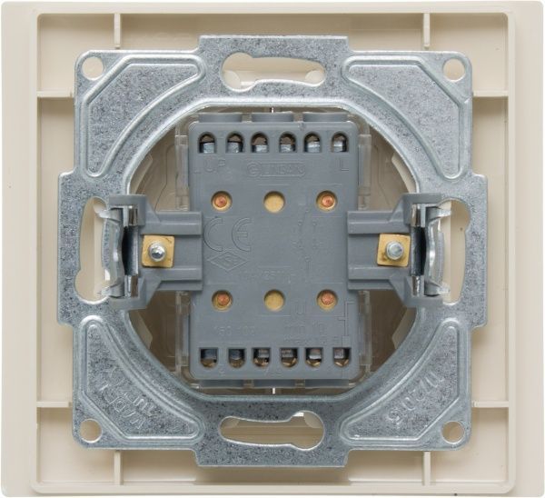 Перемикач прохідний двоклавішний Gunsan Moderna без підсвітки 10 А 250В крем MD 29 12 109