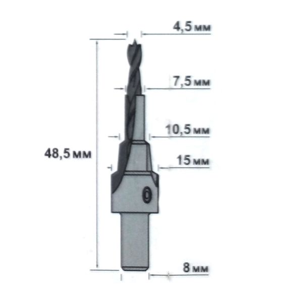 Свердло під конфірмат Compass 4.5 мм
