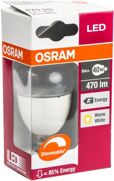 Лампа LED Osram Superstar DIM P40 6.5 Вт E14 теплый свет