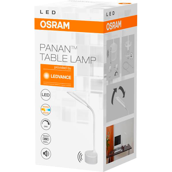 Настольная лампа офисная Osram Panan Speaker Dimm+Accum+Music 7 Вт белый 