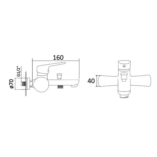 Смеситель для ванны RJ Butterfly RBZ074-3