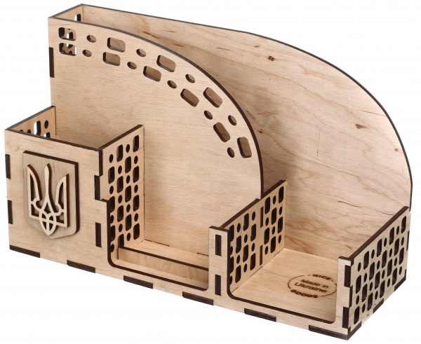 Органайзер настольный Моя страна 27,2x16,4x10,2 см с подставкой для телефона дерево Nice goods