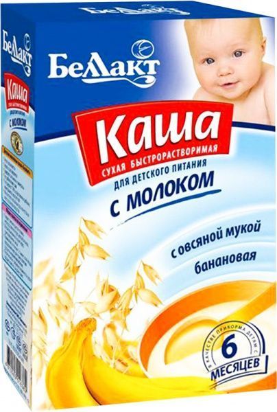 Каша молочна Беллакт від 6 місяців вівсяна з бананом 4810263025391 250 г 