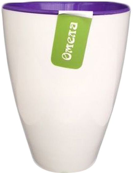 Горщик пластиковий Омела Омела Самозволожуючий 1,3 літра круглий 1,3л білий 