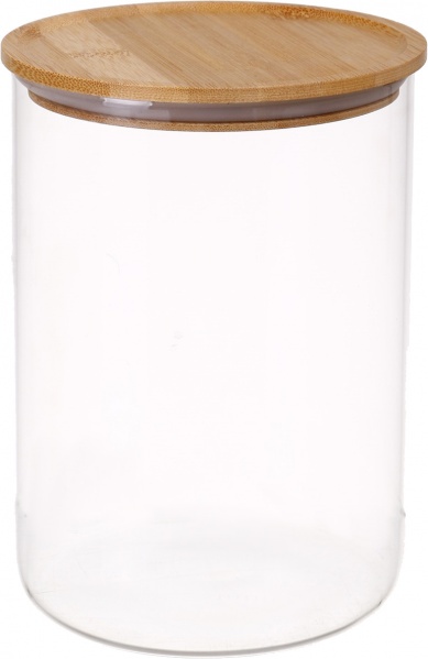Емкость для хранения с бамбуковой крышкой 1700 мл стекло Koopman