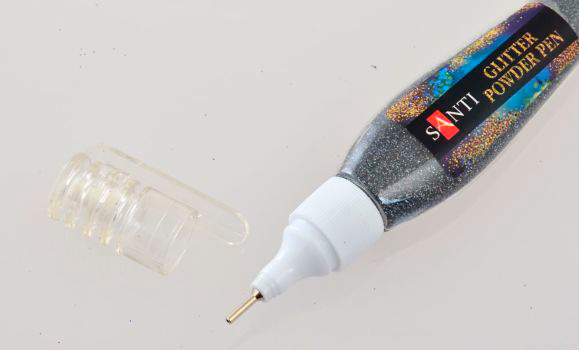 Ручка Santi с рассыпным глиттером черная 10 г 411745 