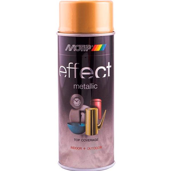 Краска аэрозольная Motip Deco Effect с эффектом металлик настоящее золото 400 мл