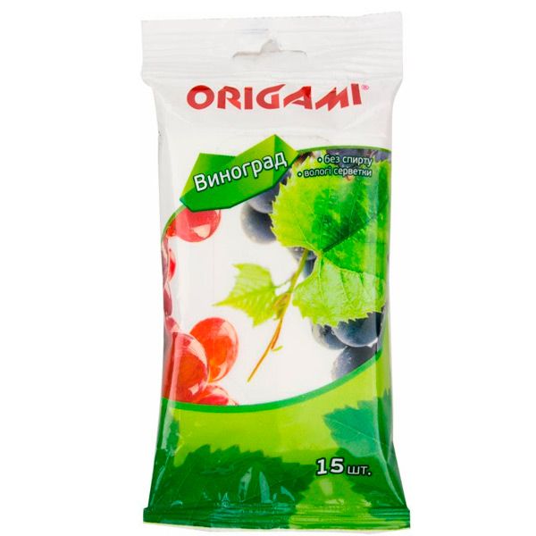 Влажные салфетки Origami Виноград 15 шт