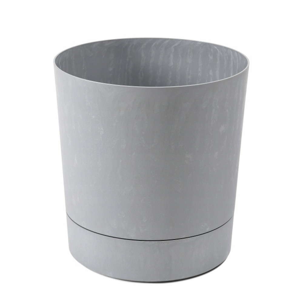 Вазон пластик AURA з підставкою 28х29,4 см круглий сірий бетон 13 л Lamela (9701261)