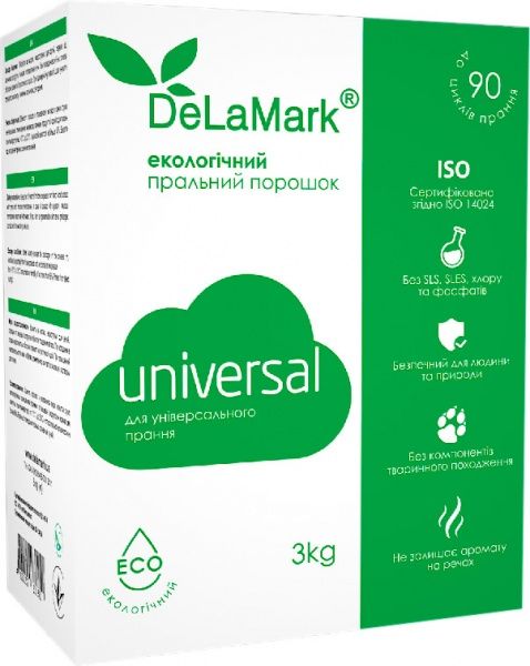 Стиральный порошок для машинной и ручной стирки DeLaMark Universal Eco 3 кг
