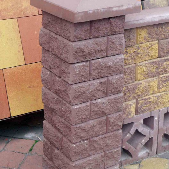 Блок Золотой Мандарин декоративный для столба 300х300х100 мм желтый светлый