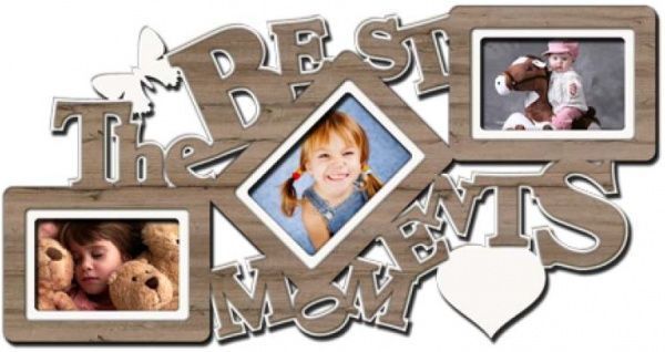 Рамка для фото 64х33 С ДВП, светлое дерево 10x15 см серый 