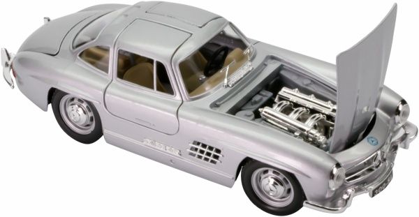Автомодель Bburago 1:24 MERCEDES-BENZ 300 SL 1954 красный серебристый 18-22023