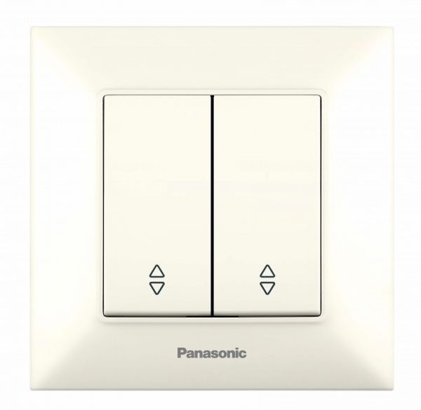 Выключатель двухклавишный Panasonic Arkedia Slim 10 А 250В кремовый 480100197