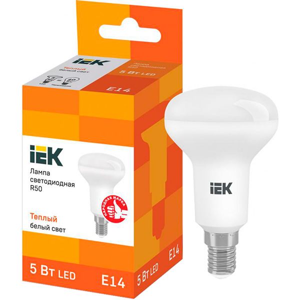 Лампа світлодіодна IEK ECO 5 Вт R50 матова E14 220 В 3000 К