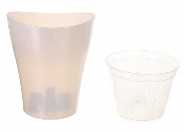 Горщик для орхідей Алеана Ніка 16х19см фігурний 2 л біла перлина 