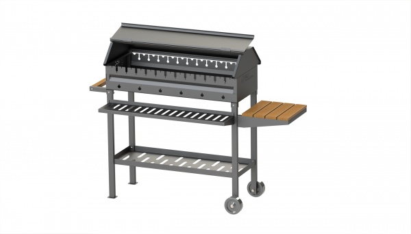 Мангал-барбекю трансформер стационарный 1530х650х1150 с колесиками