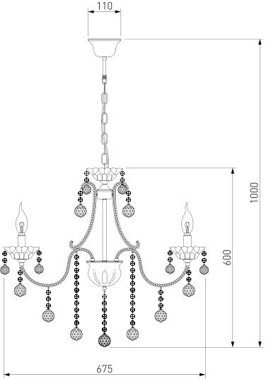Люстра подвесная Strotskis Ariella 8x40 Вт E14 золото 10044/8 