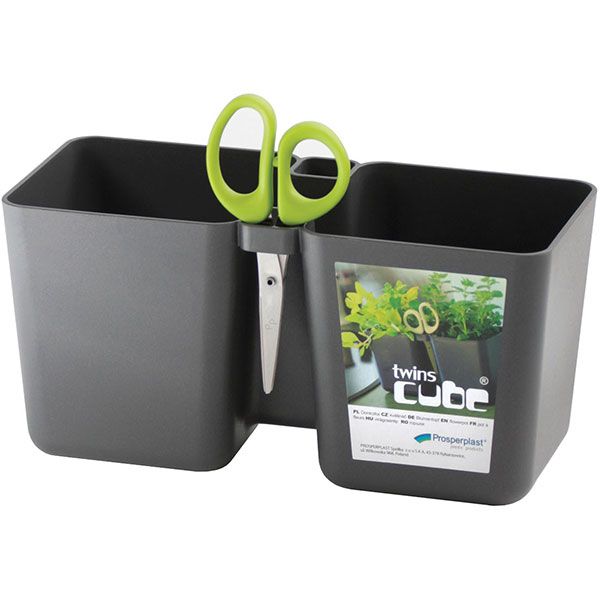 Горшок пластиковый Prosperplast Cube прямоугольный 2,5л графитовый (19509-426) 