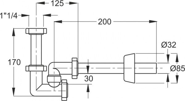 Сифон для биде Bonomini BAZOOKA регулирующий 2314CP32B0