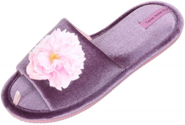 Тапки домашние Twins HS-VL велюр с наклейкой р. 40 лиловый 