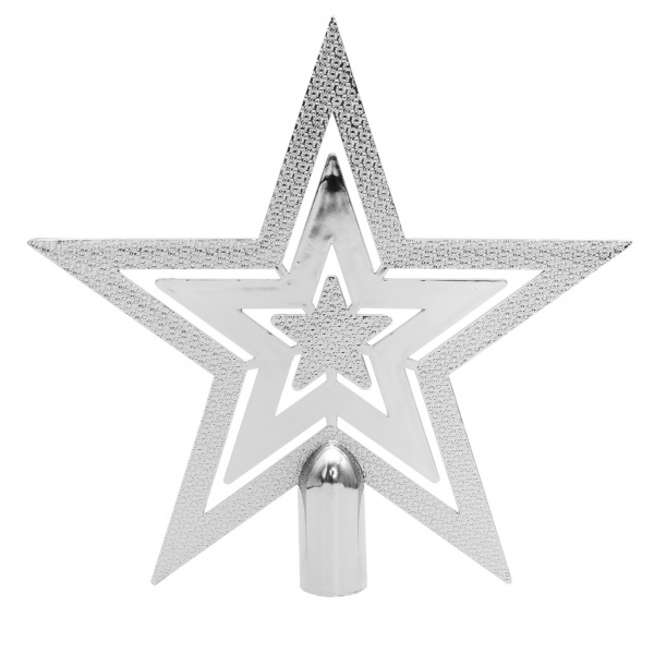 Верхушка для елки 20 см 891695 глянцевая серебро 