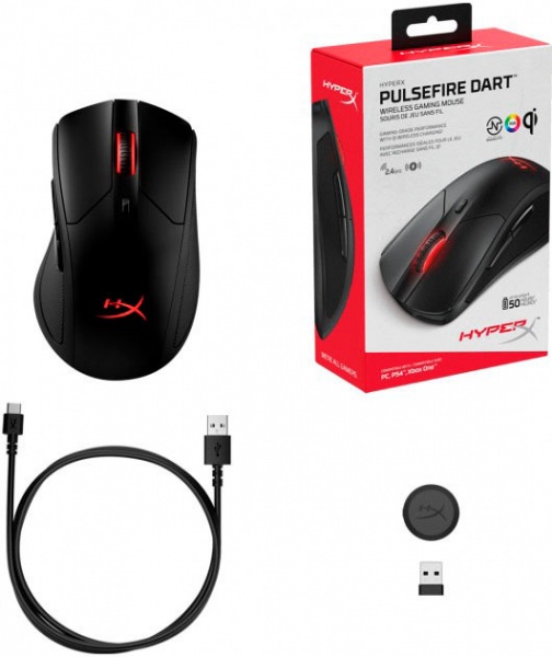 Миша HyperX Pulsefire Dart wireless Gaming black (4P5Q4AA) 