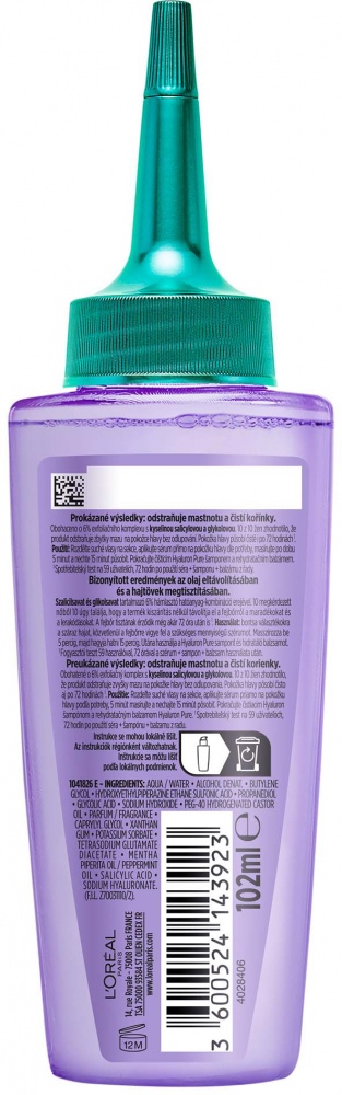 Сироватка Elseve Hyaluron Pure для жирної шкіри голови 102 мл