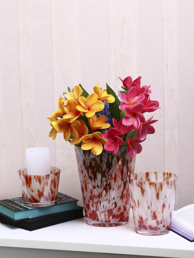 Ваза стеклянная Wrzesniak Glassworks Confetti 24 см оранжевая 27-1061D