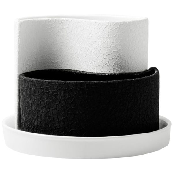 Горшок керамический Ориана-Запорожкерамика Капля круглый 1,3л черно-белый 