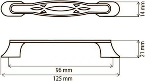 Меблева ручка DR 55 AB 96 мм антична бронза DC 75707