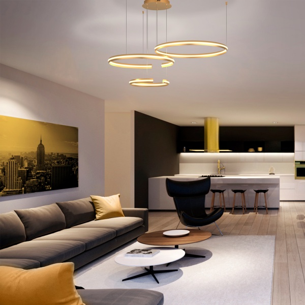 Светильник светодиодный Strotskis Gap LED пульт ДУ/Wi-Fi 160 Вт золото 90280/3 (золото) 