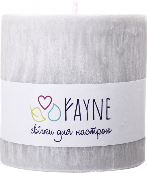 Свеча Цилиндр пальмовая серая 10х10 см ТМ FAYNE