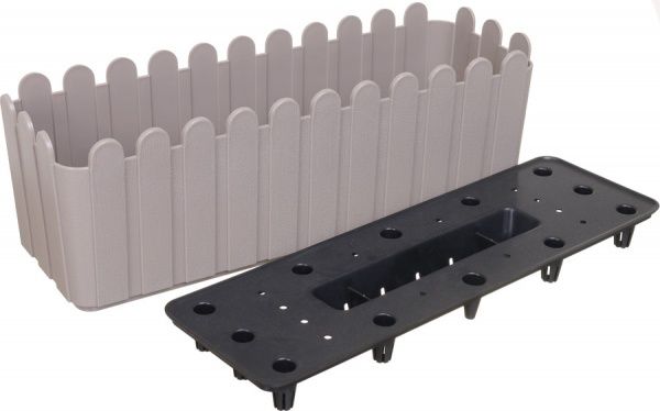 Ящик балконный Алеана со вставкой 49x16,5 см прямоугольный какао 