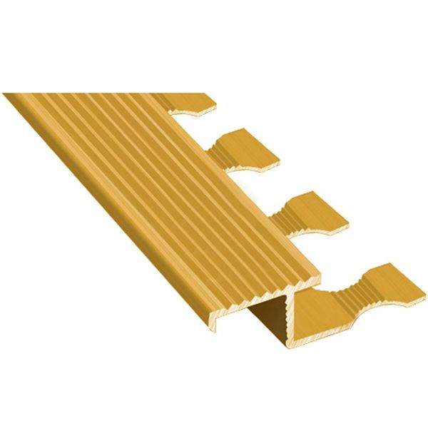 Порожек алюминиевый лестничный для плитки АПZR анодированный TIS 2700 мм золото