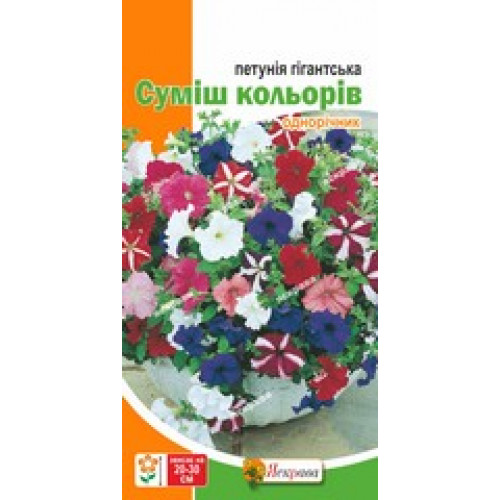 Семена Яскрава петуния гигантская Смесь цветов