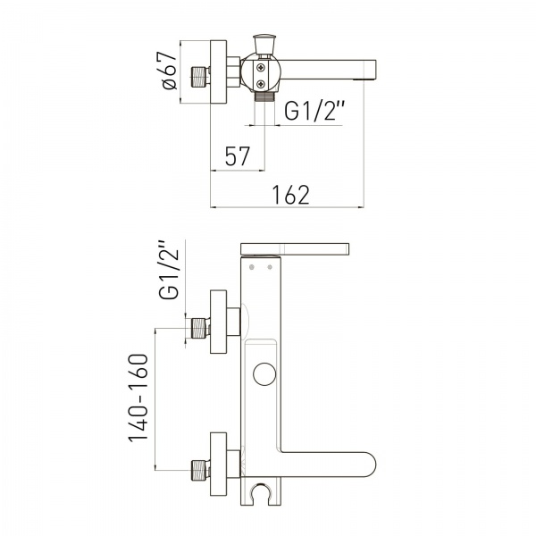 Смеситель для ванны VOLLE Mora 1537.030125