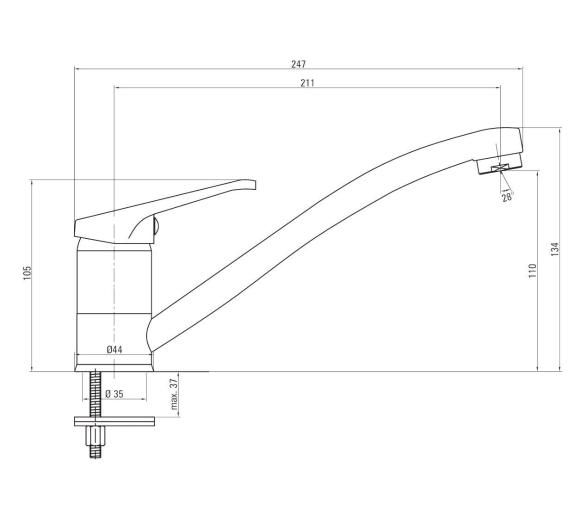 Змішувач для кухні Deante LOBO BYU 060M