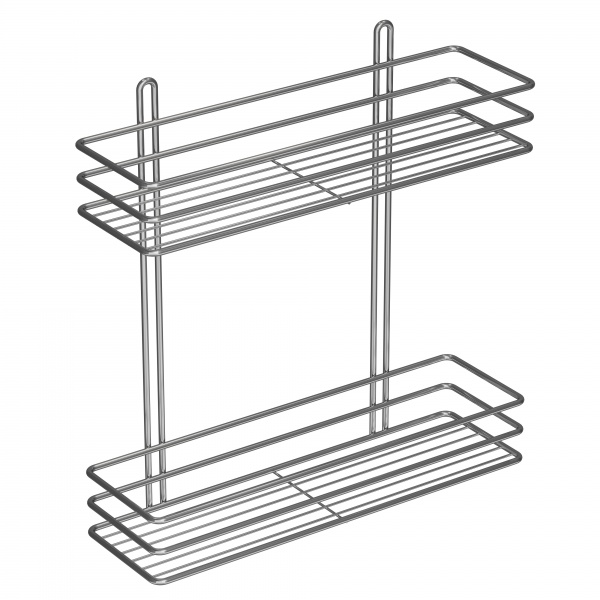 Полка для ванной 2-ярусная 35 см хром 