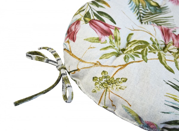 Подушка на стілець Villa Квіти 40 см бежевий із малюнком Прованс