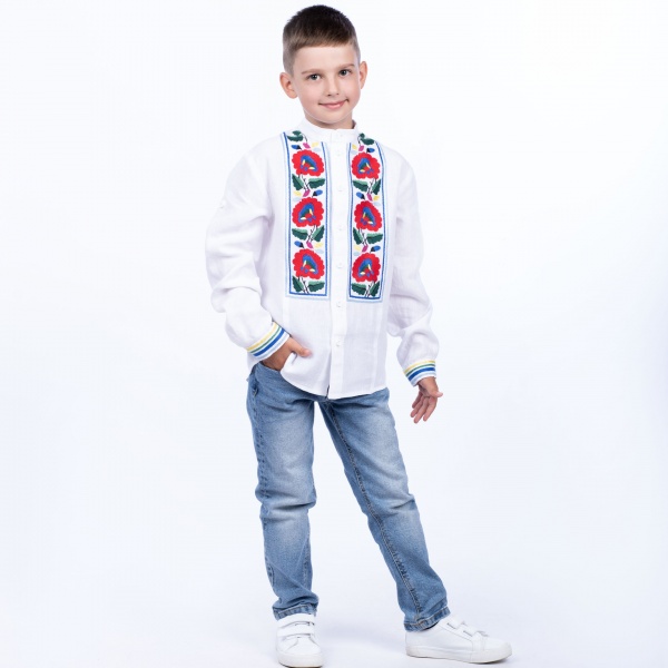 Вишиванка для хлопчиків Едельвіка р.140 білий 175-23/00 