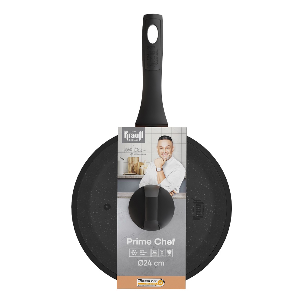 Сковорода з кришкою Krauff глибока 24 см Prime Chef 25-45-223