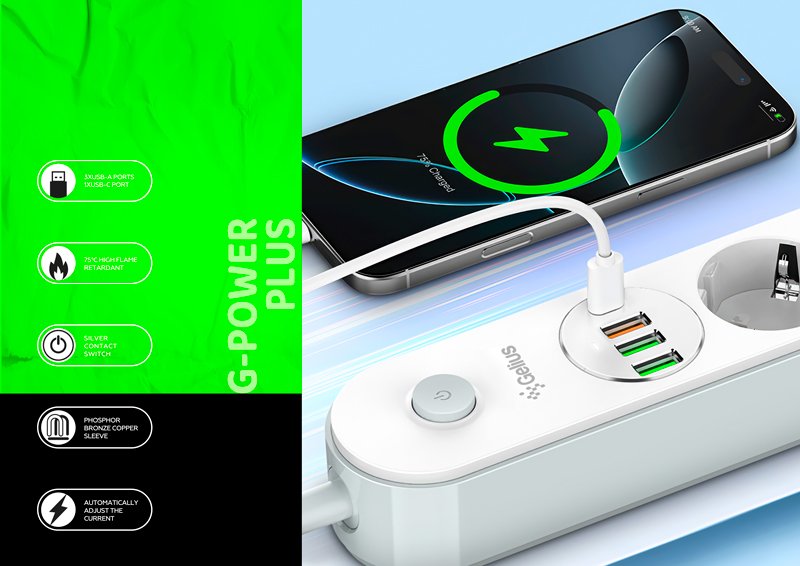 Сетевой фильтр Gelius G-Power Plus GP-PS-004 20W White