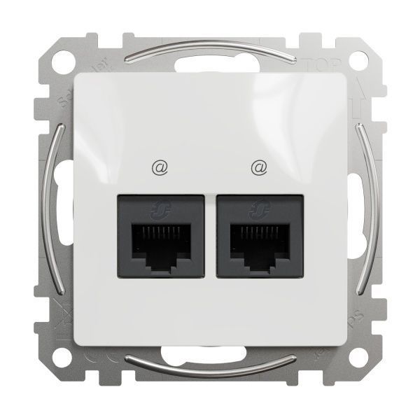 Розетка компьютерная двойная без заземления Schneider Electric Sedna Design RJ45 категория 5E UTP белый SDD111452