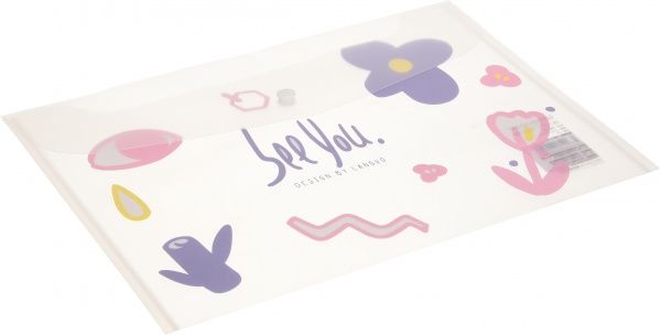 Папка-конверт Рисунки цветов фиолетовые