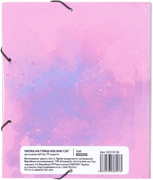 Папка для тетрадей папка для тетрадей на резинке Holiday Cat, 200х230 мм