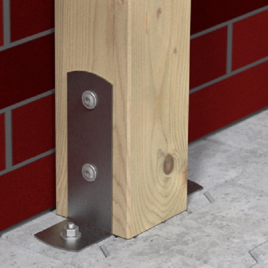 Опора колони L-подібна 203x75x3 мм 1 шт. 