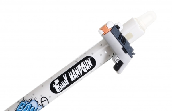 Ручка гелевая напиши-зитры пистолет серый 