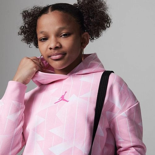 Джемпер Nike JDG ESSENTIALS AOP PULLOVER HO 45C593-A0W р.S рожевий